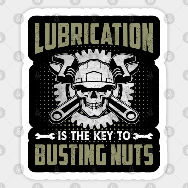 Lubrication is The Key To Busting Nuts Sticker by Daily Art